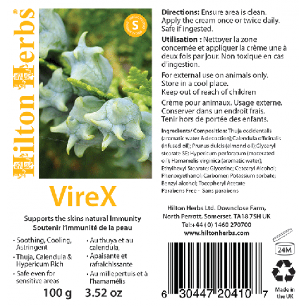 VireX Cream - 100g tube - Label